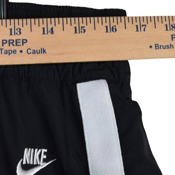 Vintage Y2K Nike Women's Large Track Pants Black with White Stripes Mesh Line - Picture 5 of 7